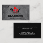 Barbecue worst op spiesen en vlammen visitekaartje (Voorkant / Achterkant)