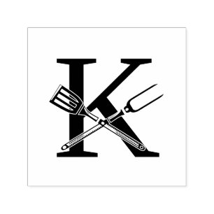 Barbecuebenodigdheden boven enkel vet Initiaal mon Zelfinktende Stempel