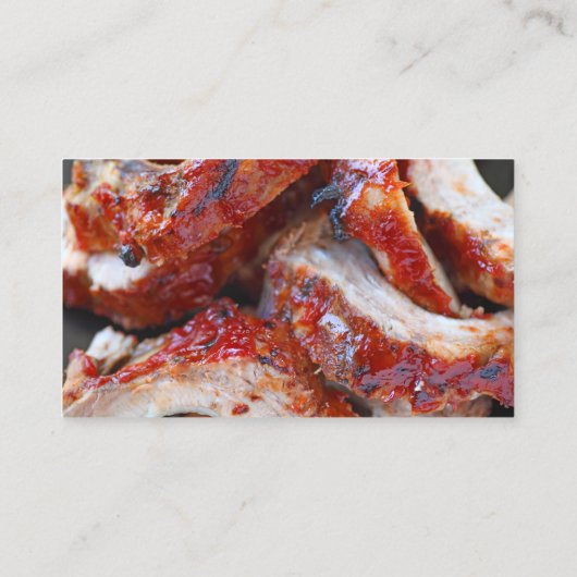 Barbecued baby back-up dichtbij visitekaartje (Achterkant)