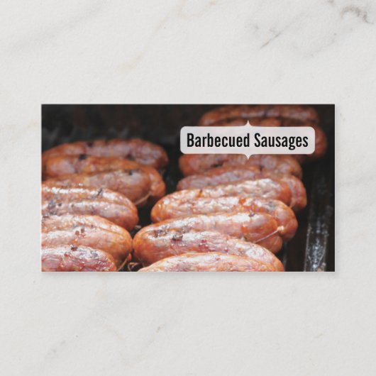 Barbecued sausages/grill/bbq visitekaartje (Voorkant)