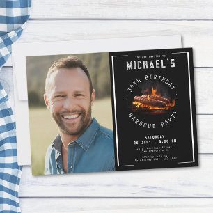 Barbecuefoto 30ste verjaardagsfeestje kaart