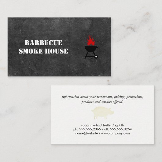 Barbecuegrill Visitekaartje (Voorkant / Achterkant)