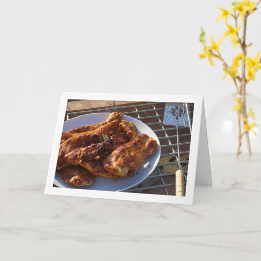 barbecuekip kaart (Gele Bloem)