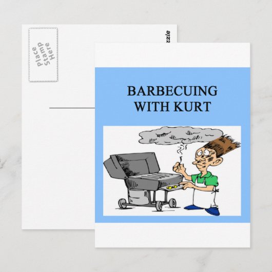 barbecuen met kurt briefkaart (Voorkant / Achterkant)
