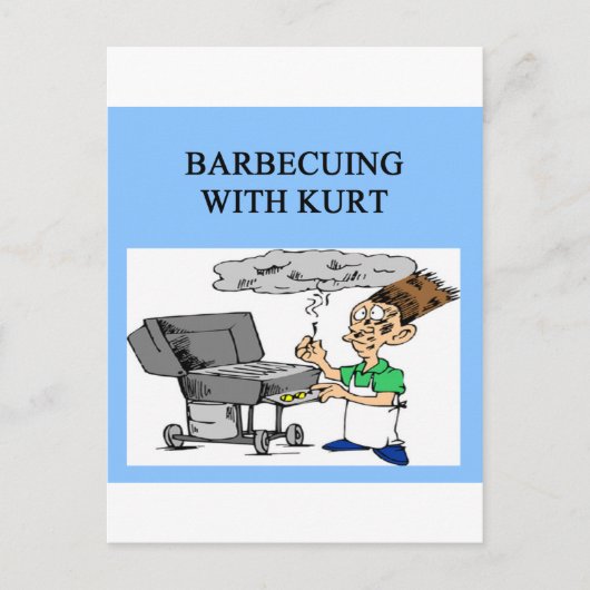 barbecuen met kurt briefkaart (Voorkant)