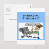 barbecuen met oogst briefkaart (Voorkant / Achterkant)