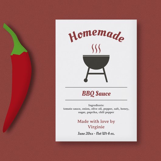 Barbecuesaus BBQ Flesetiket Sticker