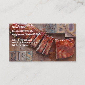 barbecuesribben met letters van het houttype visitekaartje