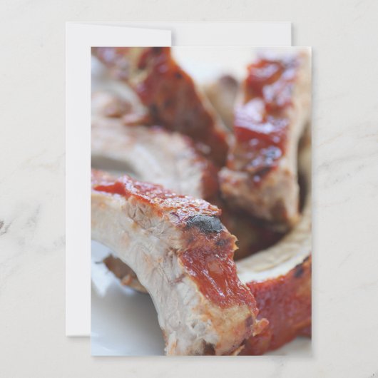 Barbecuesribben sluiten dicht bij elkaar kaart (Achterkant)