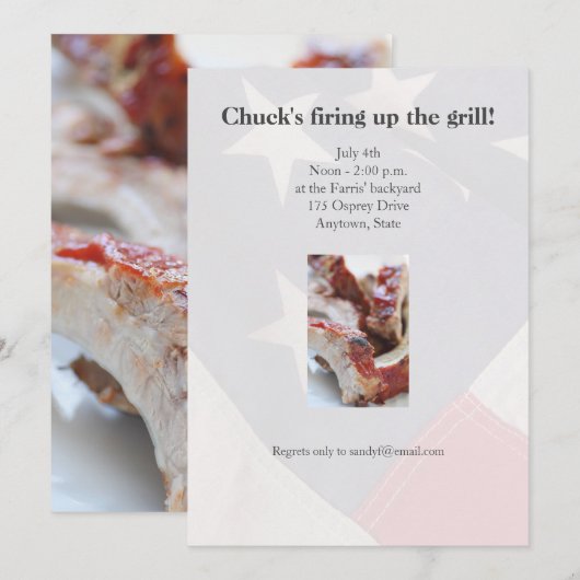 Barbecuesribben sluiten dicht bij elkaar kaart (Voorkant / Achterkant)