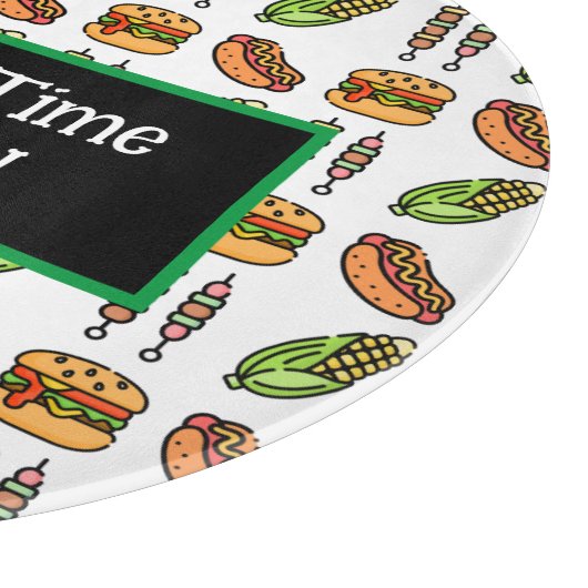 Barbecuevoedsel | Hamburger, Hotdog, Shish Kabob Snijplank (Hoek)