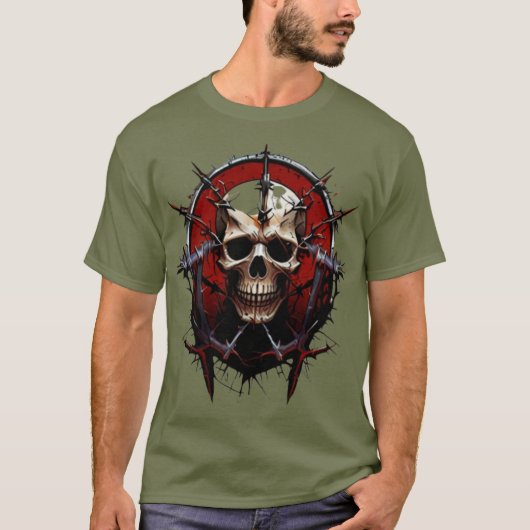  "Barbed Skull Death Metal T-Shirt – Hardcore Grap (Voorkant)