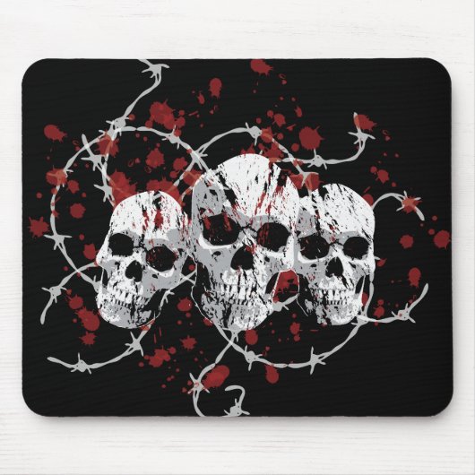 Barbed Skulls Mousepad Muismat (Voorkant)