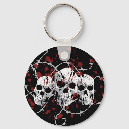 Barbed Skulls Sleutelhanger (Voorkant)