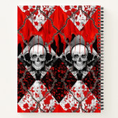 Barbed Wire Argyle Blood Skull Horror Schrijver Notitieboek (Achterkant)