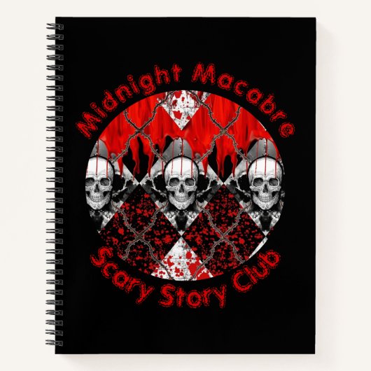 Barbed Wire Argyle Blood Skull Horror Schrijver Notitieboek (Voorkant)