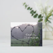 Barbed Wire Country Heart Briefkaart (Staand voorkant)