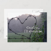 Barbed Wire Country Heart Briefkaart (Voorkant / Achterkant)