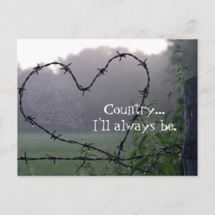 Barbed Wire Country Heart Briefkaart