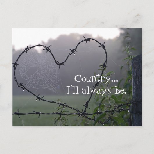 Barbed Wire Country Heart Briefkaart (Voorkant)