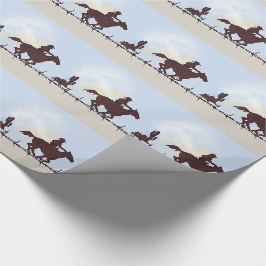 Barbed Wire Cowboy Gift Wrap Cadeaupapier (Hoek)