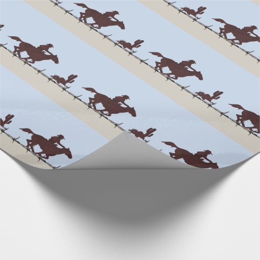 Barbed Wire Cowboy Gift Wrap Cadeaupapier (Hoek)