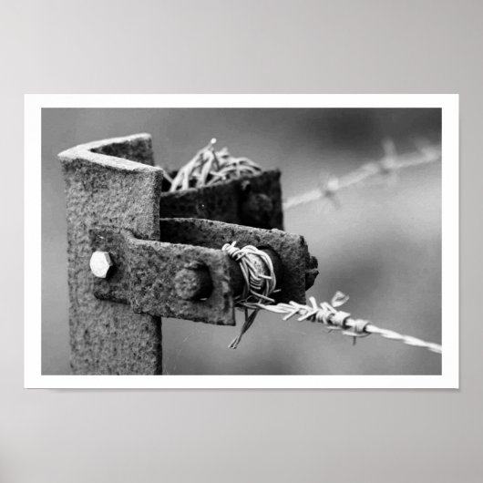 Barbed-Wire Fence Corner Post Poster (Voorkant)