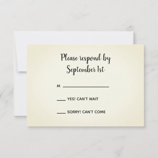 Barbed Wire Fence Country Ranch Wedding RSVP (Achterkant)