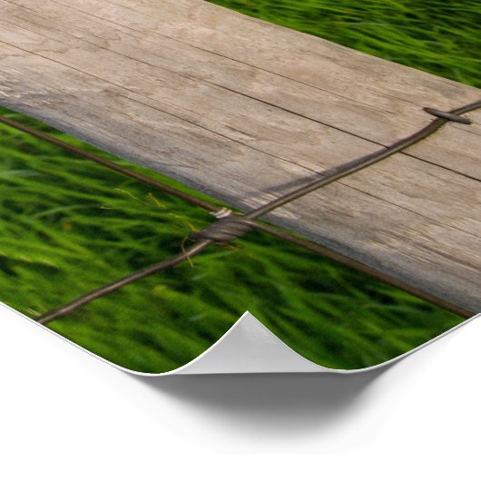 Barbed Wire Fence Post Poster (Hoek)