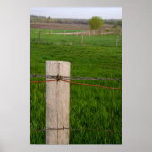 Barbed Wire Fence Post Poster (Voorkant)