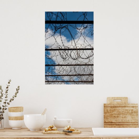 Barbed Wire Fence Poster (Keuken)