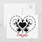 Barbed Wire Heart Black Spades Thunder_Cove Briefkaart (Voorkant / Achterkant)