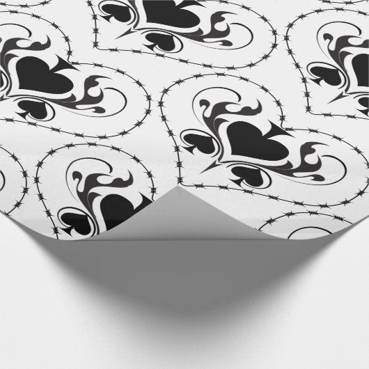 Barbed Wire Heart Black Spades Thunder_Cove Cadeaupapier (Hoek)