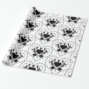 Barbed Wire Heart Black Spades Thunder_Cove Cadeaupapier