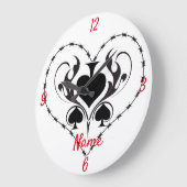 Barbed Wire Heart Black Spades Thunder_Cove Grote Klok (Hoek)