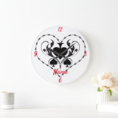 Barbed Wire Heart Black Spades Thunder_Cove Grote Klok (Huis)