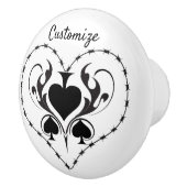 Barbed Wire Heart Black Spades Thunder_Cove Keramische Knop (Rechts)