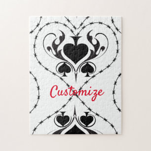 Barbed Wire Heart Black Spades Thunder_Cove Legpuzzel