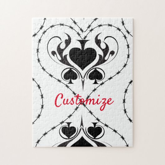 Barbed Wire Heart Black Spades Thunder_Cove Legpuzzel (Verticaal)