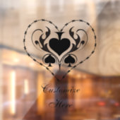 Barbed Wire Heart Black Spades Thunder_Cove Raamsticker (Vel 2)