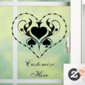 Barbed Wire Heart Black Spades Thunder_Cove Raamsticker (Huis)