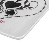 Barbed Wire Heart Black Spades Thunder_Cove Snijplank (Hoek)