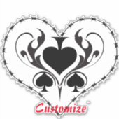 Barbed Wire Heart Black Spades Thunder_Cove Sticker (Voorkant)