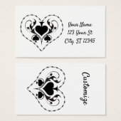 Barbed Wire Heart Black Spades Thunder_Cove Visitekaartje (Voorkant /achterkant)