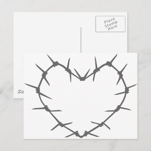 Barbed Wire Heart Briefkaart (Voorkant / Achterkant)