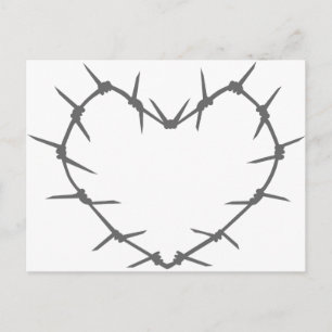 Barbed Wire Heart Briefkaart