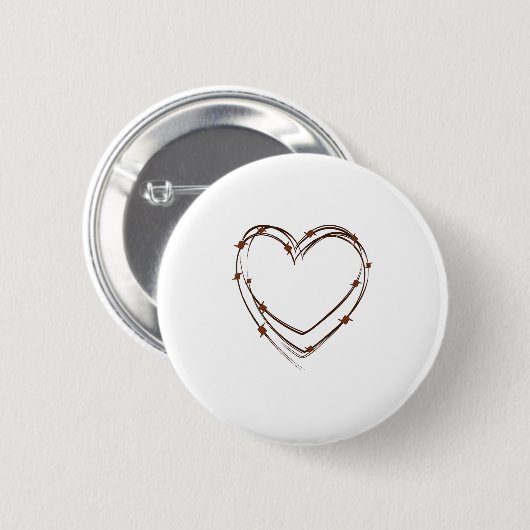 Barbed Wire Heart Ronde Button 5,7 Cm (Voorkant /achterkant)