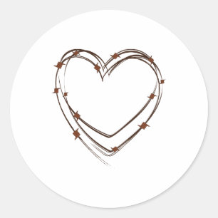 Barbed Wire Heart Ronde Sticker