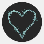 Barbed Wire Heart Ronde Sticker (Voorkant)