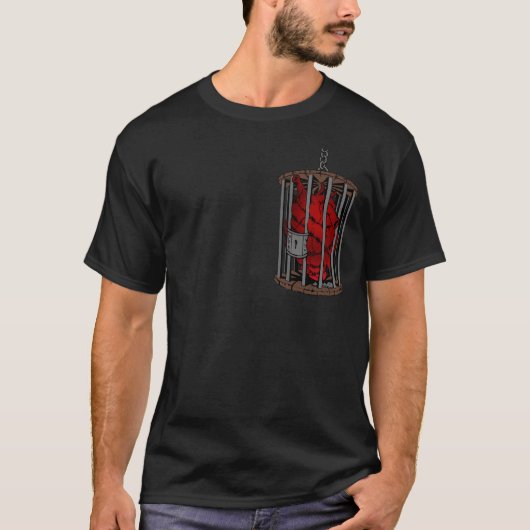 Barbed Wire Heart Shirten Gilded Cage Love Shirten T-shirt (Voorkant)